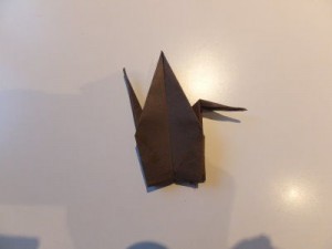 Origami Kranich Bastelschritt 20