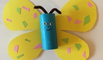 Bastelidee mit Papprollen - ein Schmetterling